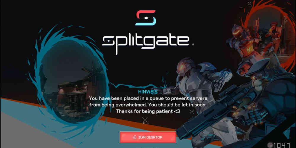 Splitgate ueberlastete Server